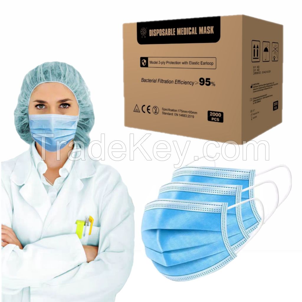 China Disposable Mask Earloop Medical Face Mask 3ply