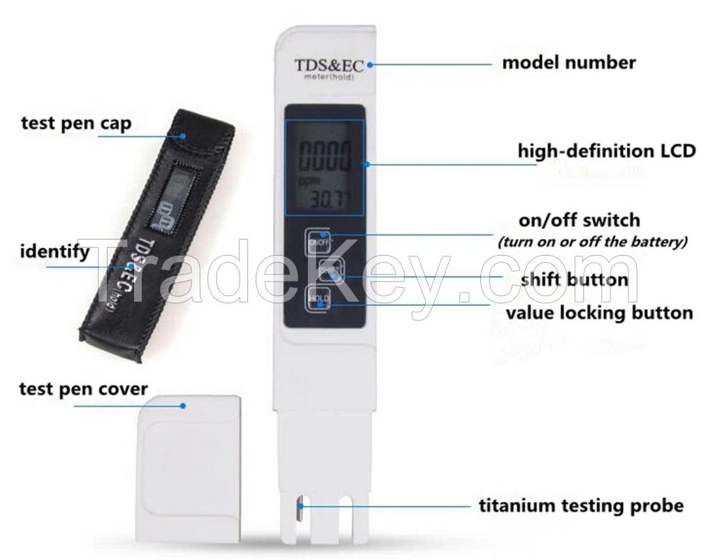 Favorable Price Water Tester Digital EC/TDS/TEMP Meter with Backlight for Swimming