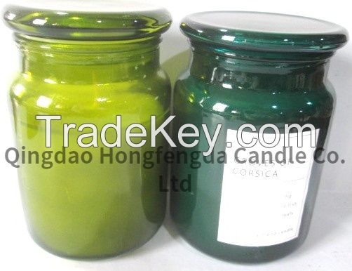 wax filled glass jar with scents