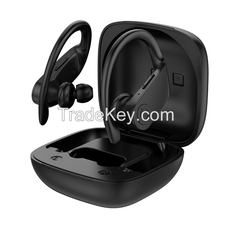 Sports Ear-hook TWS Bluetooth Earphone With LCD Display Charging Box Similar 