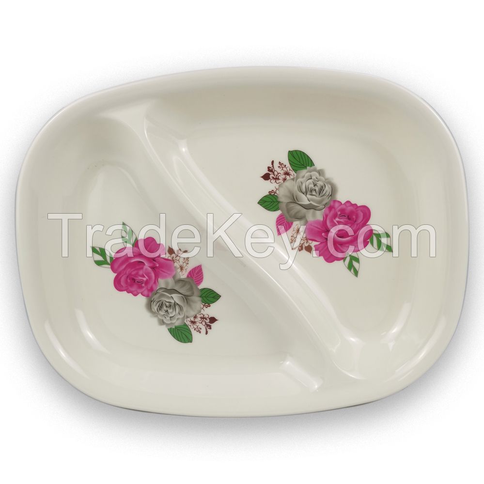 Factory direct supply high quality thick durable melamine dinner plate with custom design