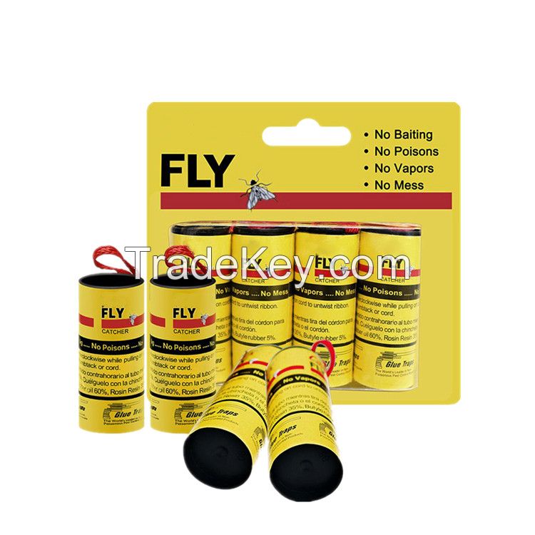 Effective Gnat Killer and Fly Trap Catcher Sticky Glue Trap Fly Strips Tape Flying Rolls Ribbon