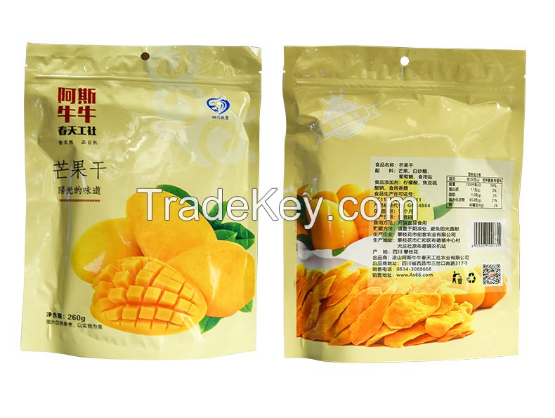 Asnn High Quality Chinese Snacks Soft Dried Mango Slices Original No Added Healthy Best Taste Dried Fruit