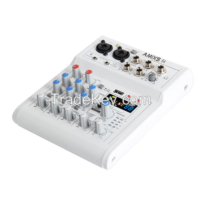 AMIXS E4 audio mixer Phantom Power usb Sound card dj mixing console mixer pro audio equipment professional audio interface dsp