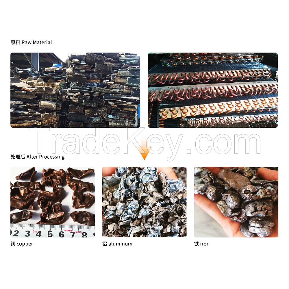 Waste radiator crushing and sorting recycling line
