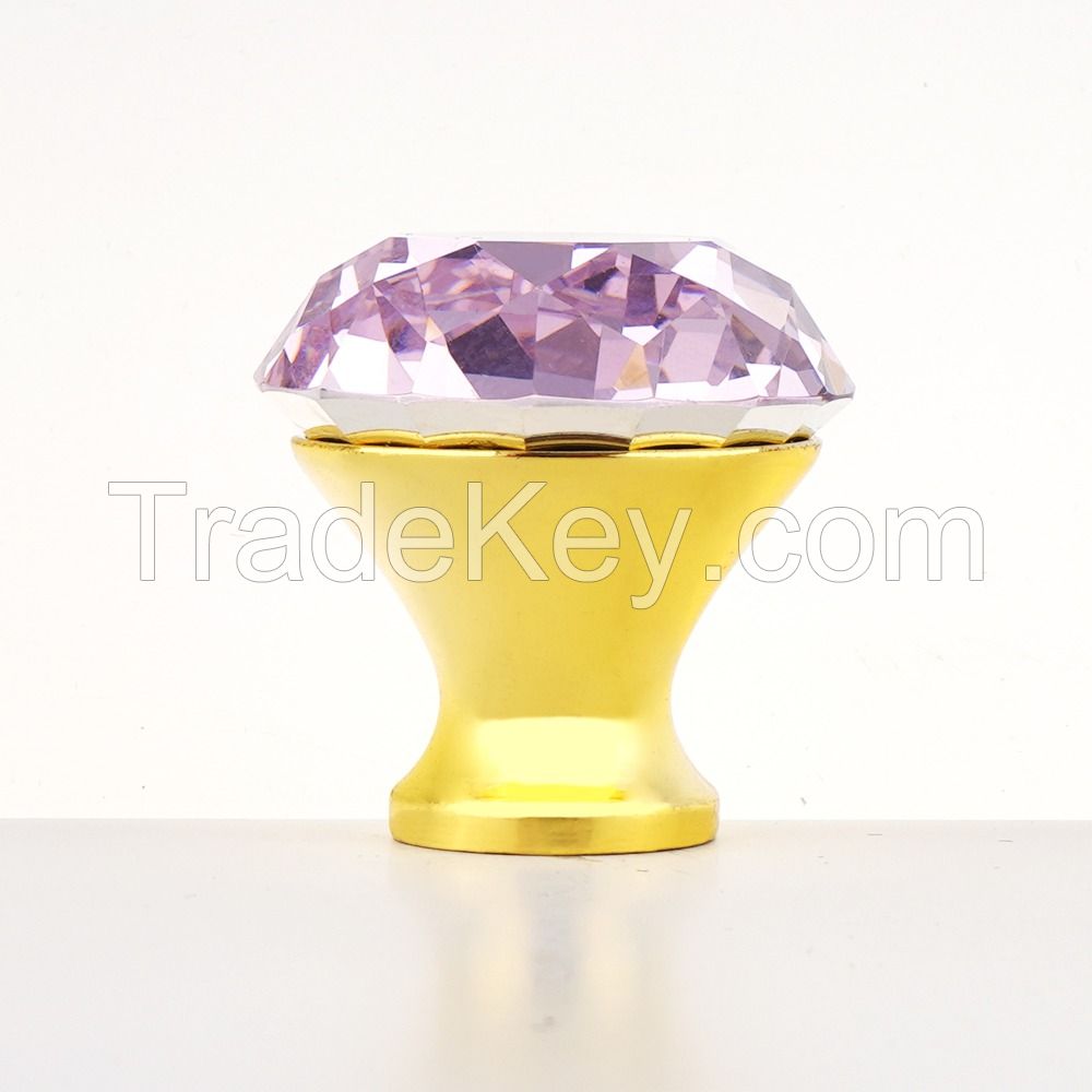 colorful diamond crystal glass cupboard knobs 
