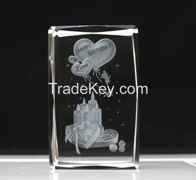 3d laser etched crystal cube 