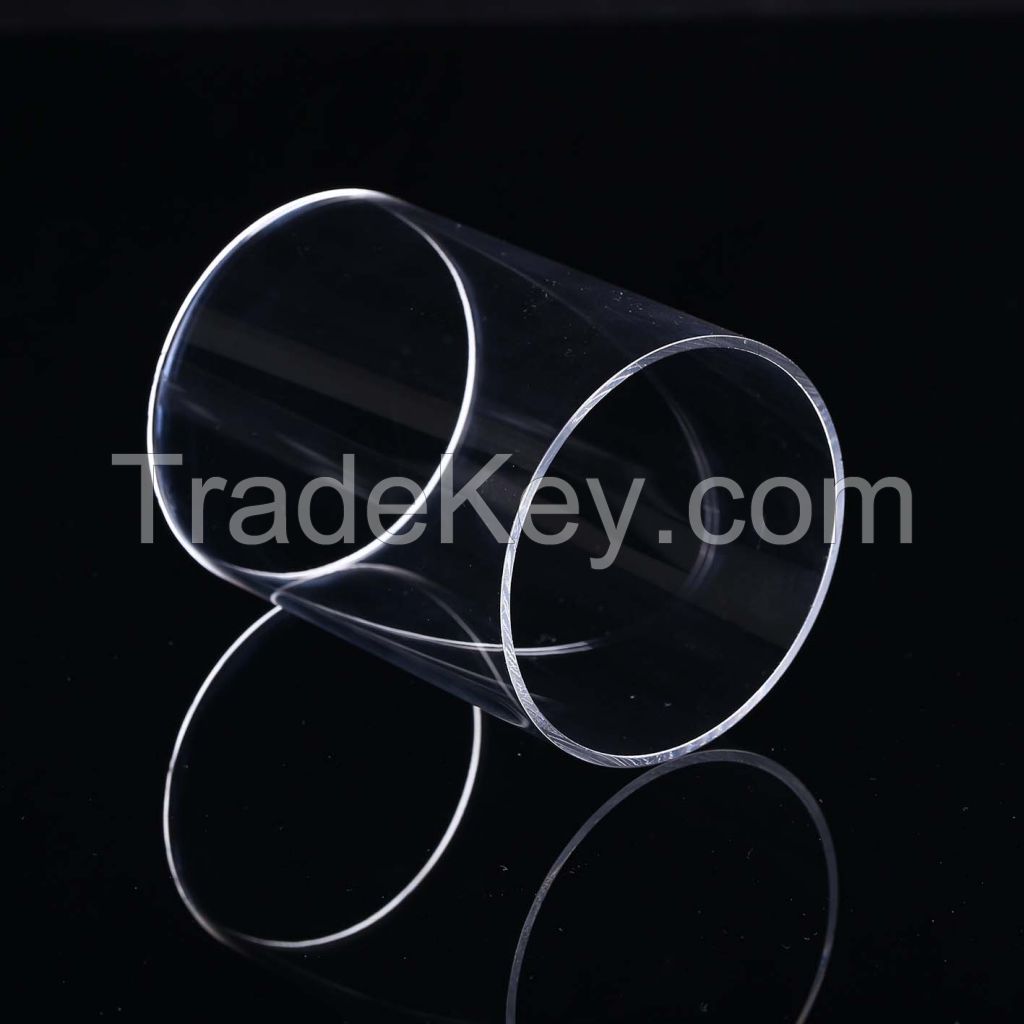 High temperature clear fused quartz glass tube with all dimension