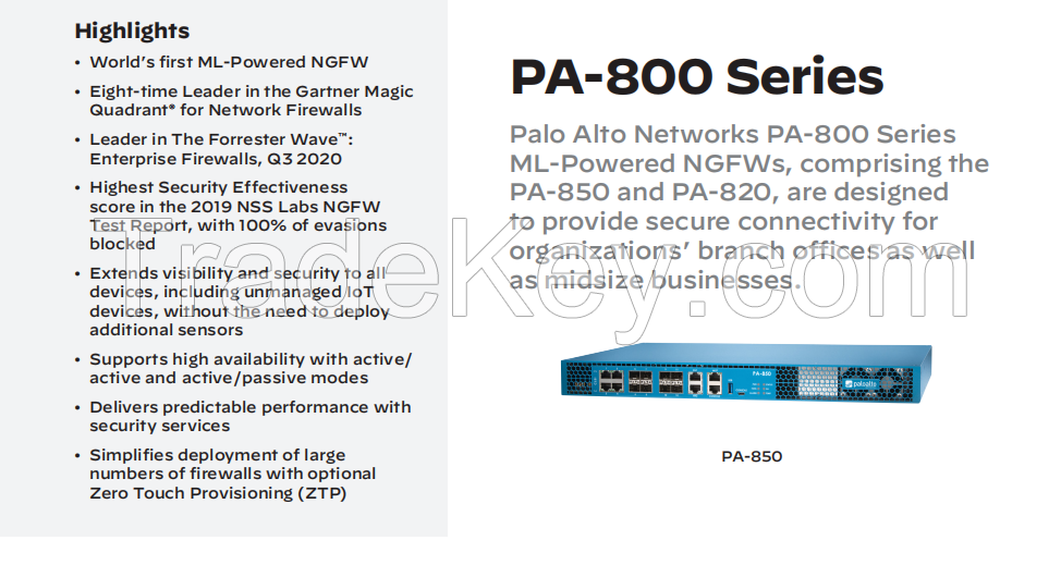 Palo Alto Network Security Next-Generation Firewall PA-800 Series