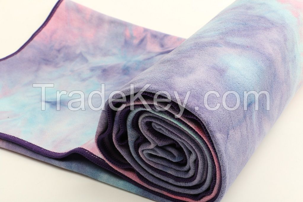 Non-slip Tie-dyed Imitation of double-sided velvet Yoga Towel