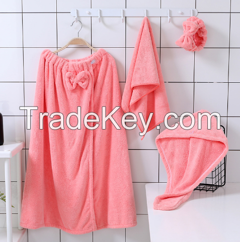 Magic towel microfiber girl SPA bath towel skirt body wrap