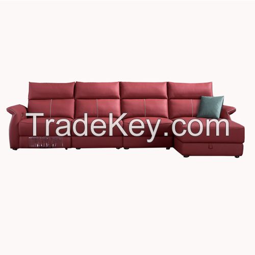Recliner corner leather sofa