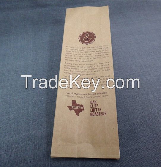 Coffee Side Gusseted Bag With Kraft Paper And Aluminum