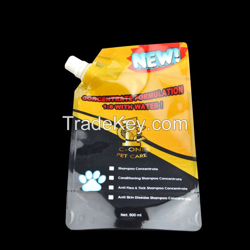 Side opening beverage bag Bottom gusseted bag Spout pouch