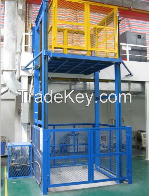hydraulic vertical guide rail cargo lift