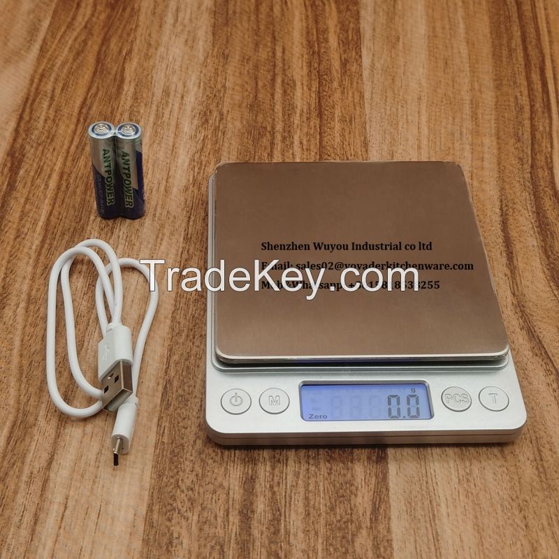 3kg/0.1g Electric Cooking Scales USB Rechargeable
