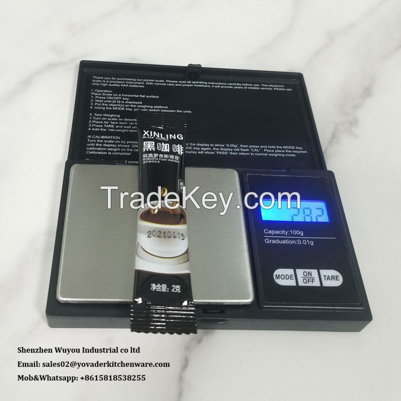 100g by 0.01g high accuracy portable electronic digital mini small pocket weigh gram scale for kitchen food jewelry
