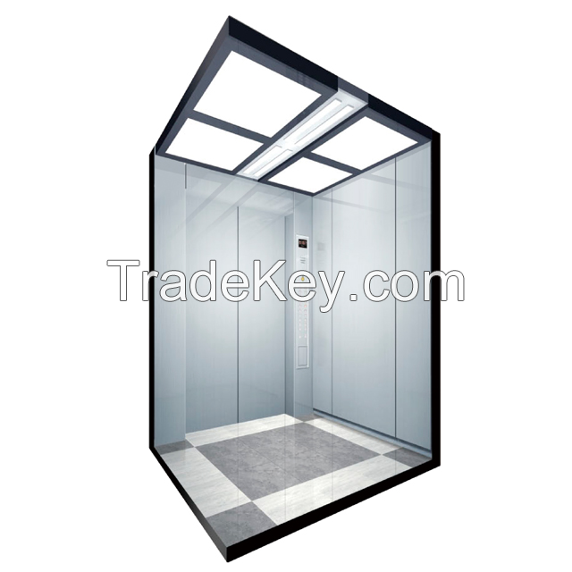 TUV standard 6 floors laminated cabin 4 panels center open door type fuji elevator