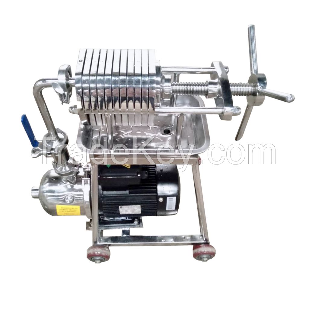 Portable stainless steel filter press
