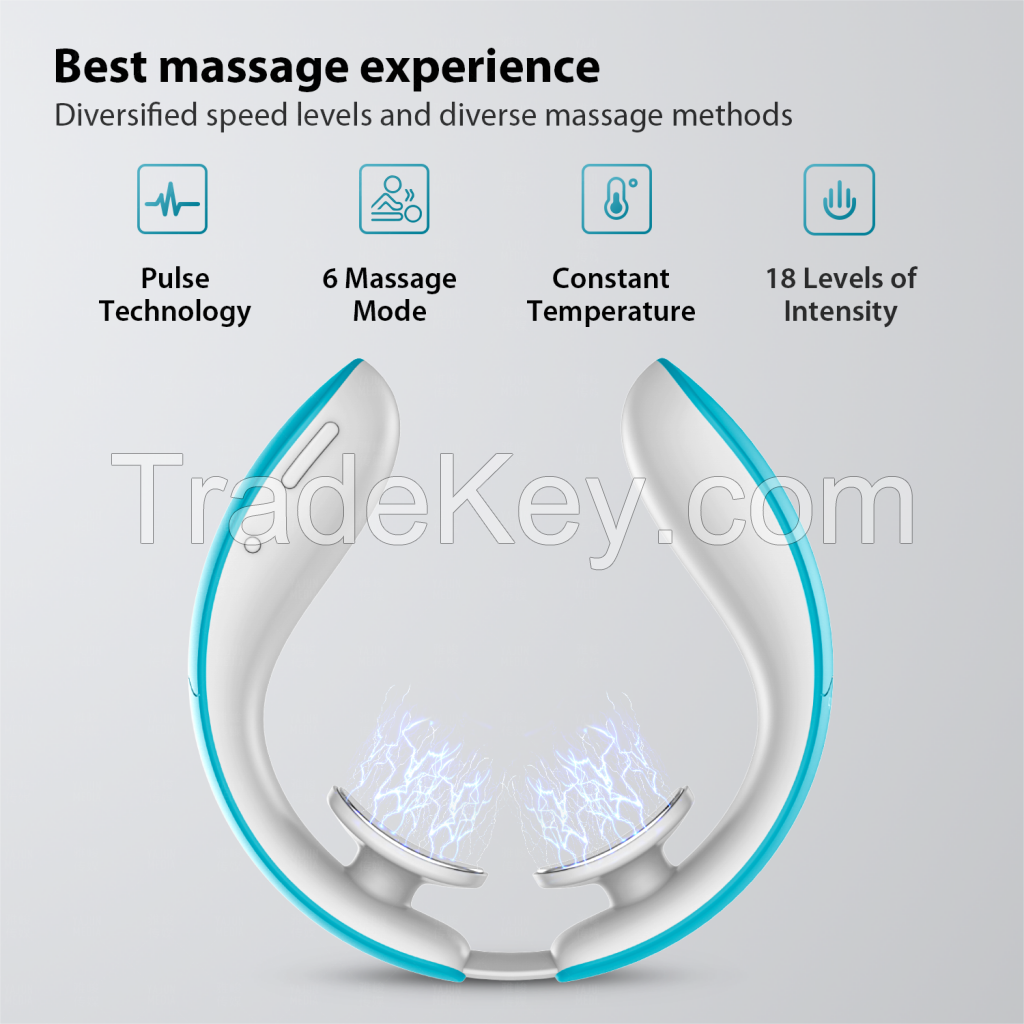 Apex Neck Massager,Intelligent Portable Neck Massage with Heat Cordless,6 Modes 18 Levels Smart Deep Tissue Trigger Point Massage Use at Home,Outdoor,Office,Car