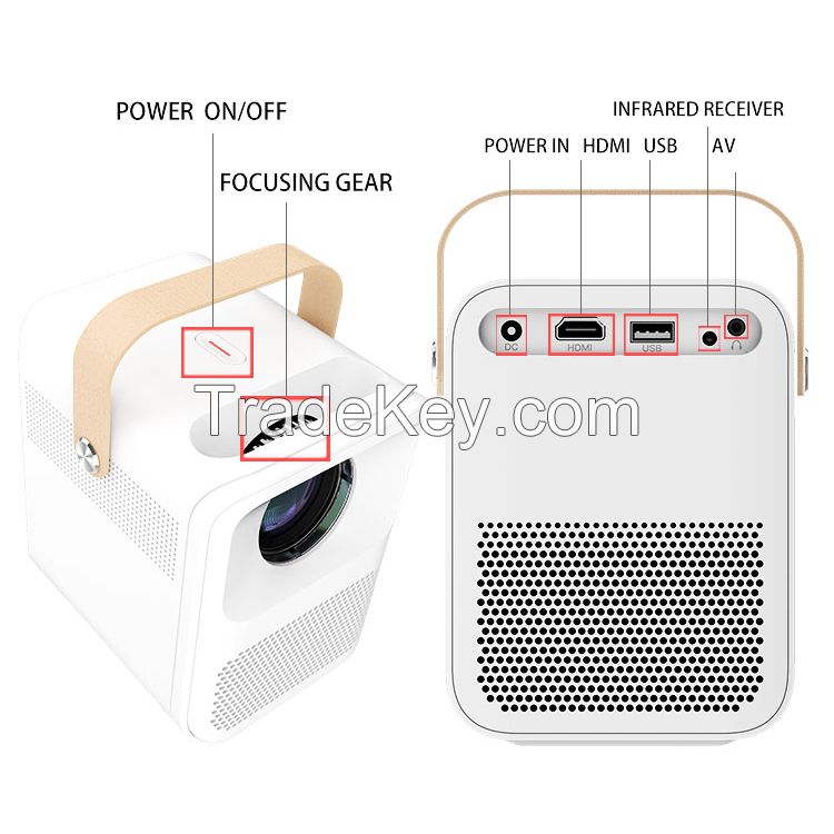 LCD smart projector Android 6.0 system BT 5.0 Home Theater Portable Led MINI proyector FT-100U (X6)