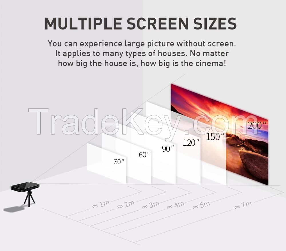 2021 hot sale mini pocket Android 9.0 smart portable 4K home theater projector