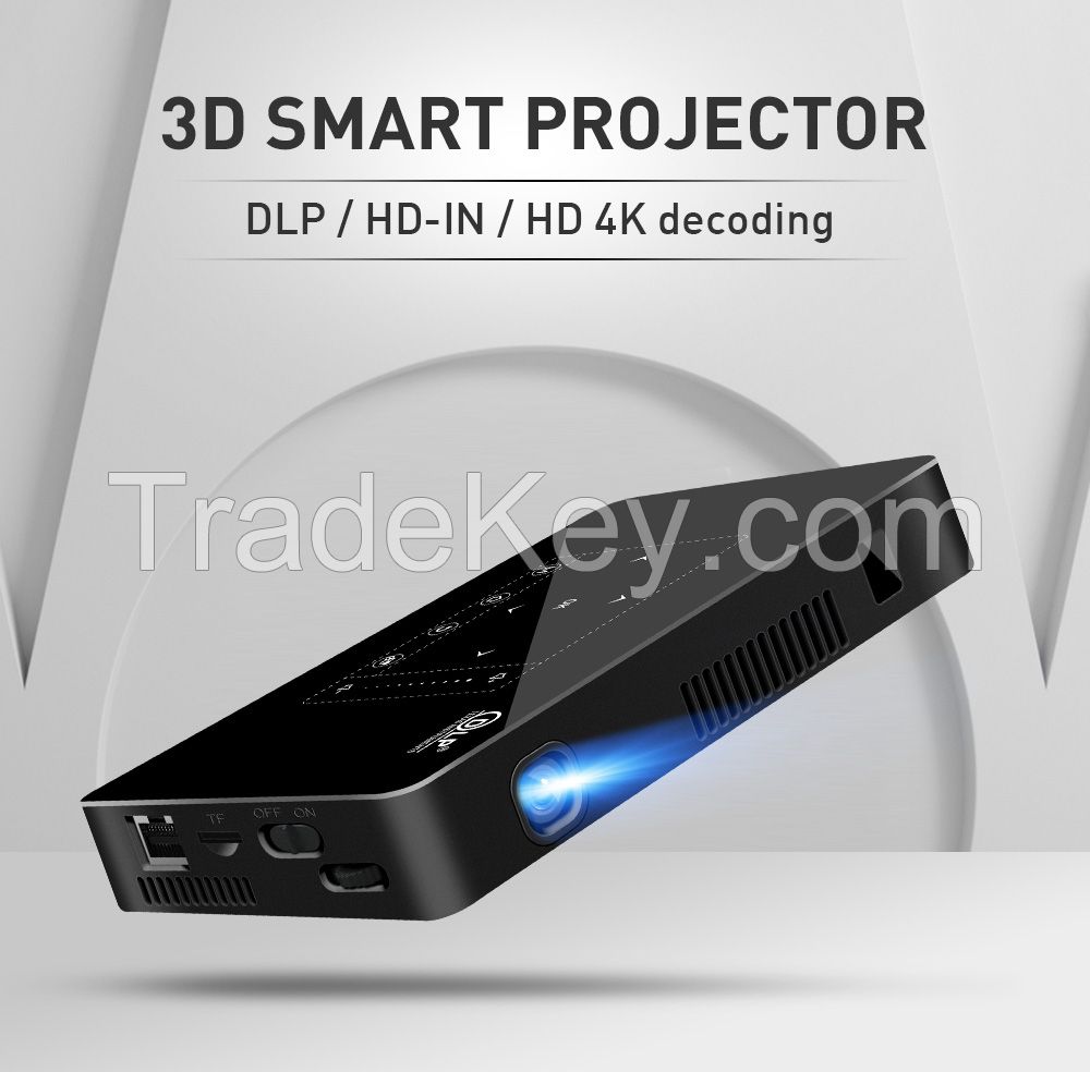 2021 Latest DLP  mini pocket Android 9.0 smart portable 4K home theater projector