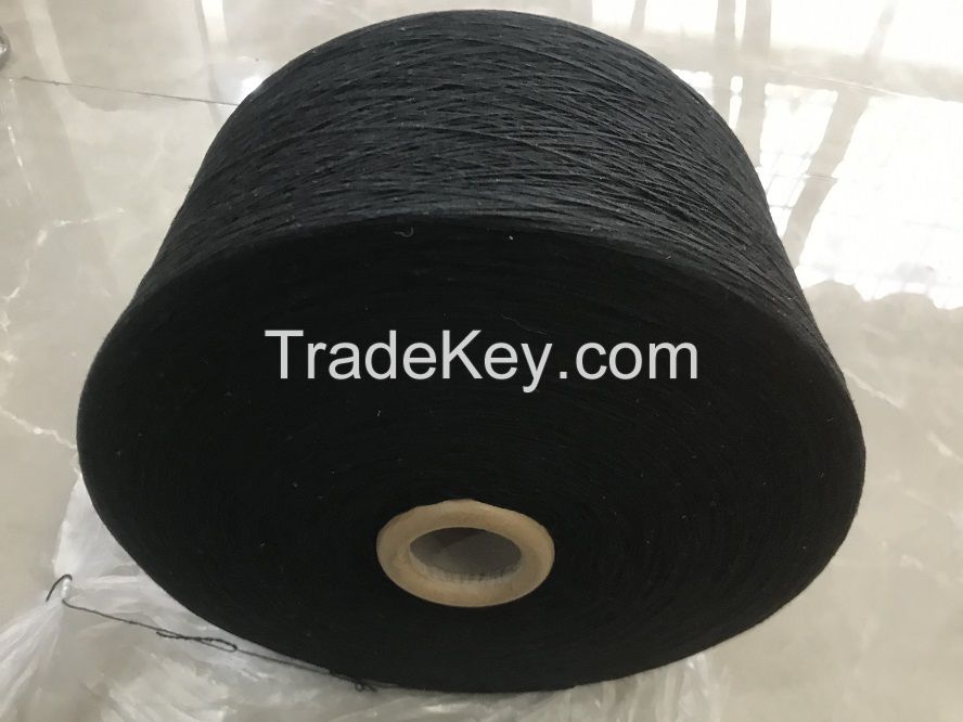 Keshu China Yarn Knitting Soft Cotton Polyester Blended open end Black Ne6s(Nm10) Gloves Yarn