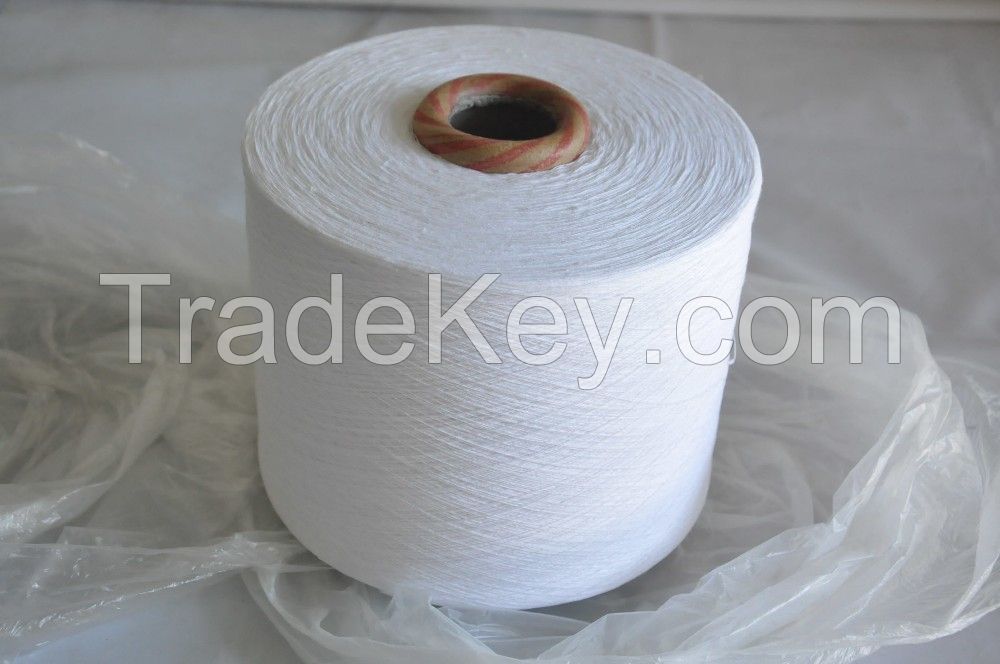 Keshu China manufacture bleached yarn dyed knitting gloves NE6/1 bleached white 