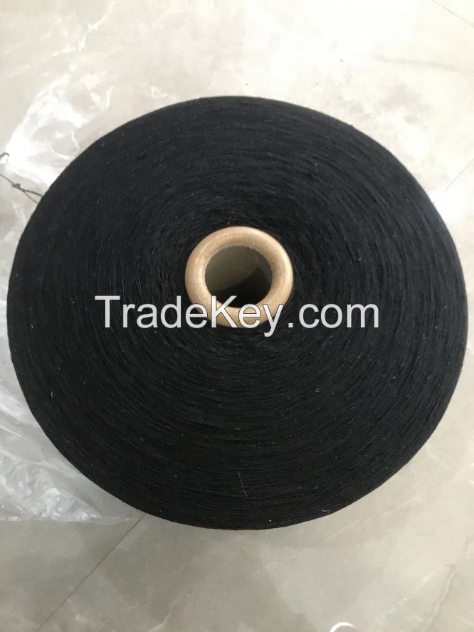 Keshu China Yarn Knitting Soft Cotton Polyester Blended open end Black Ne6s(Nm10) Gloves Yarn