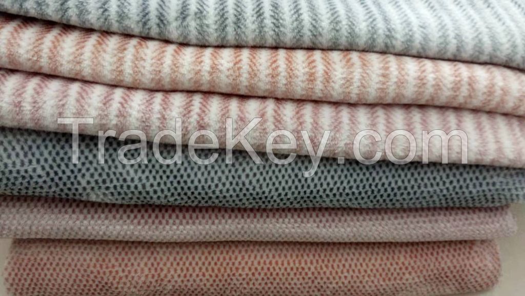 double side cation flannel fleece jacquard for hometextile garment