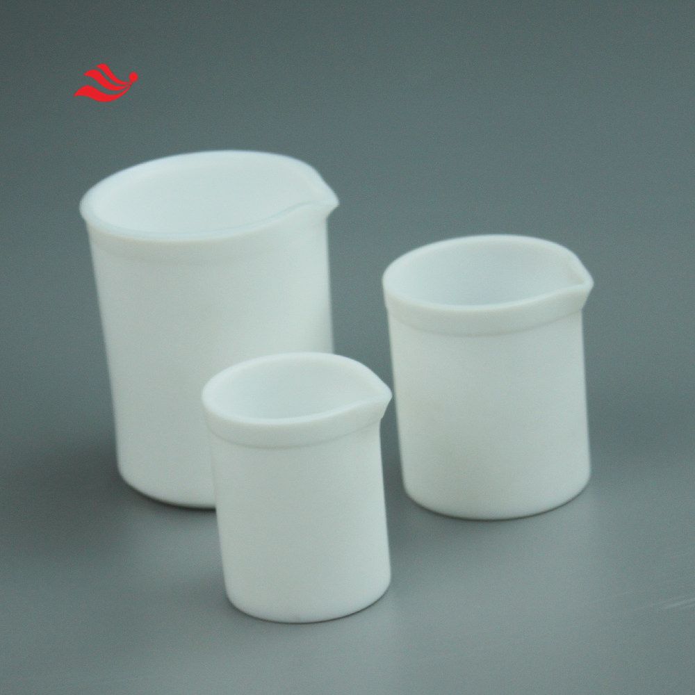 PTFE Beaker with spout manufactured with uniform wall thickness