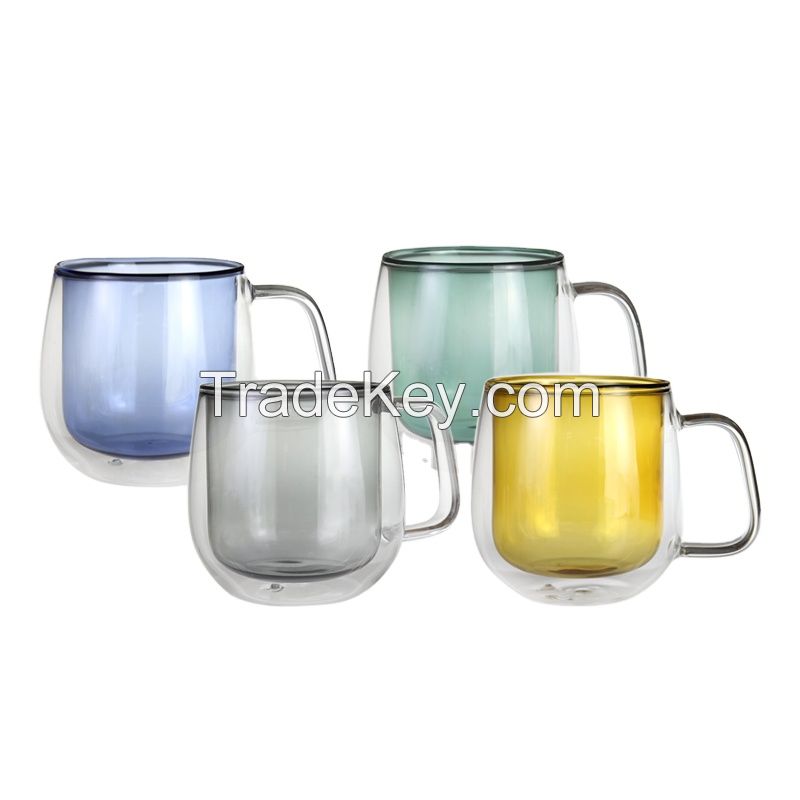 factory 80ml 250ml 350ml 450ml Double wall glass cup drinking with custom logo