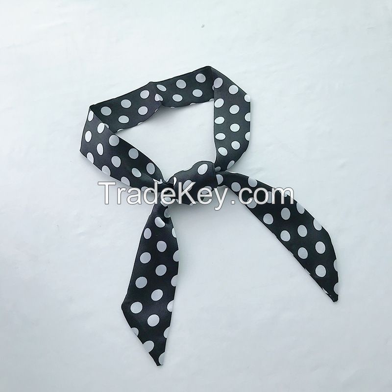 Female spring and autumn joker ribbon decoration thin scarf square South Korea with suit scarf