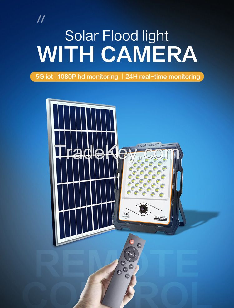 2021 solar flood light for outdoor with CCTV camera