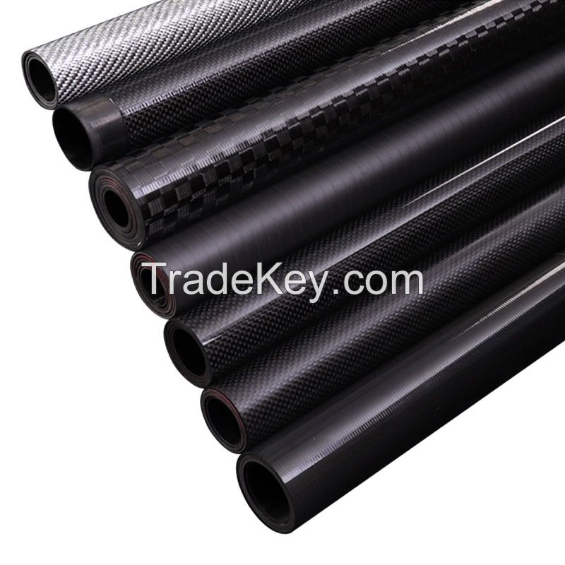 light weight 50ft high modulus carobn fiber water fed pole with sanded 3K plain weave surface finish