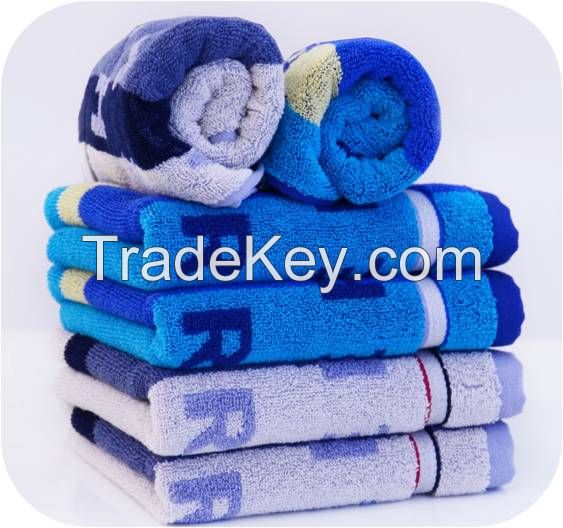 China Textile cotton towel face towel blue man fabric  