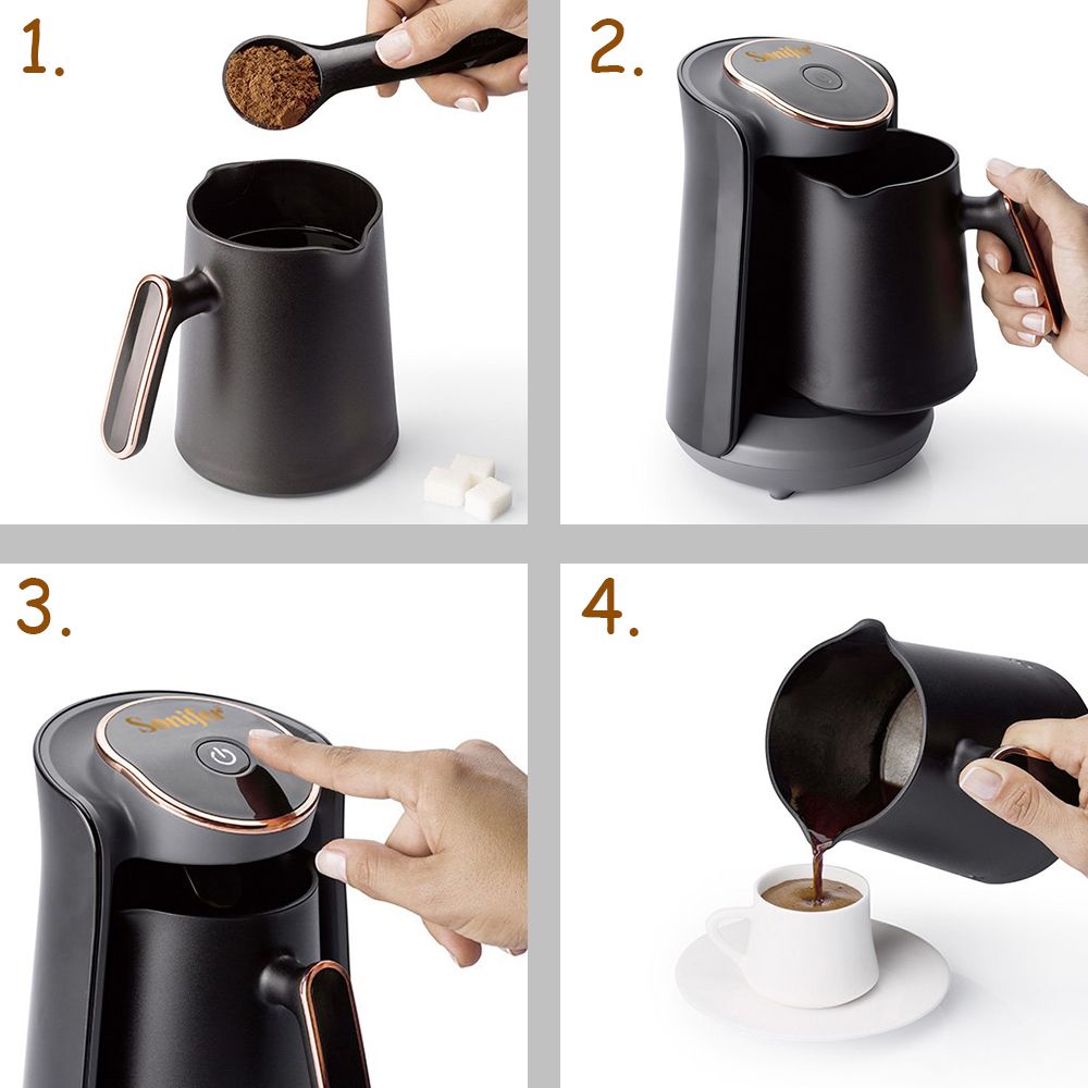 600W Automatic Turkish Cordless Coffee Maker Machine Pot Food Grade Moka Coffee Kettle
