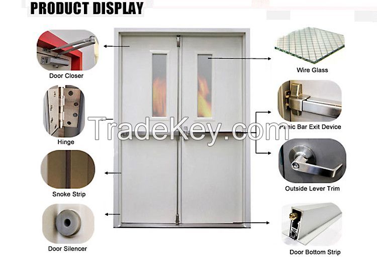 Chinese manufacture 90min fire rated fireproof steel door