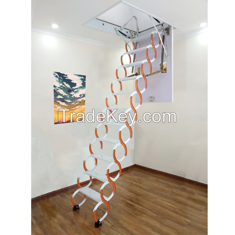 Manual  telescopic stairs House interior attic pull down stairs 