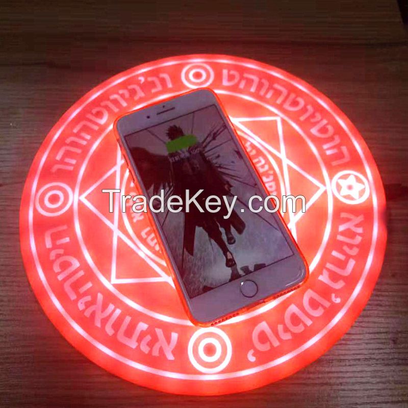 10W Glowing Magic Array Universal Qi Fast Charging Wireless Charger for Charger Magic Array Wireless Charger