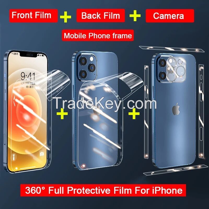 Three in one HD mobile phone protective film toughened glass film