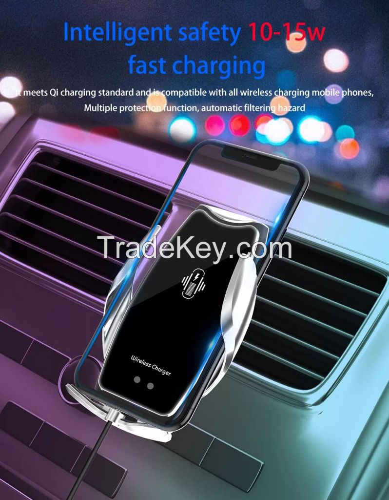 Car Phone Holder Automatic Clamping 10W Car Wireless Charger For mobile phone
