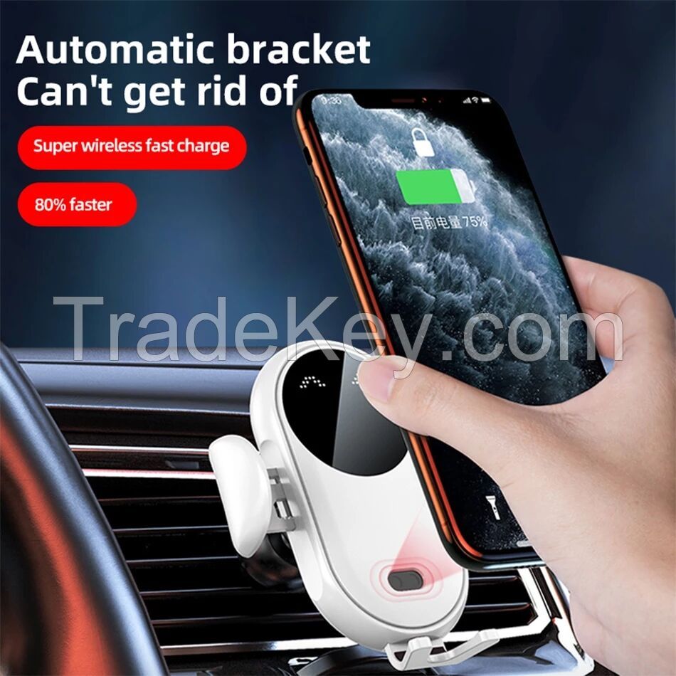 Automatic Clamping 15W Fast Car Wireless Charger for smartphone
