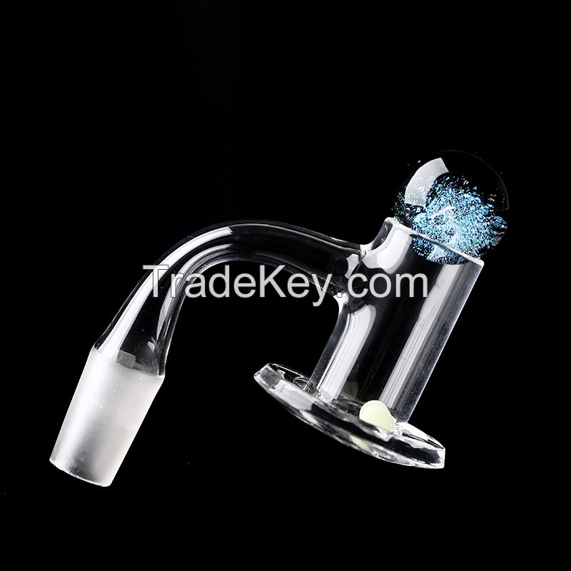 Smoking accessories full weld beveled edge top clear bottom blender quartz nails frosted male female joint 10mm 14mm 18mm banger with ball and pearls