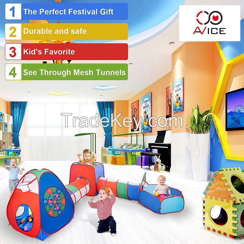 Kids Puzzle Tents with Ball Pool and Tunnel 