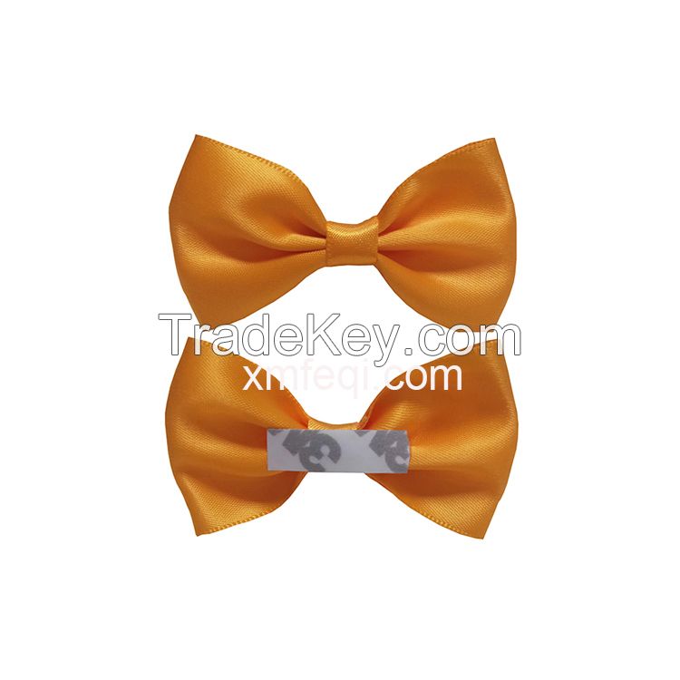 Mini satin craft bow tie with self-adhesive tape