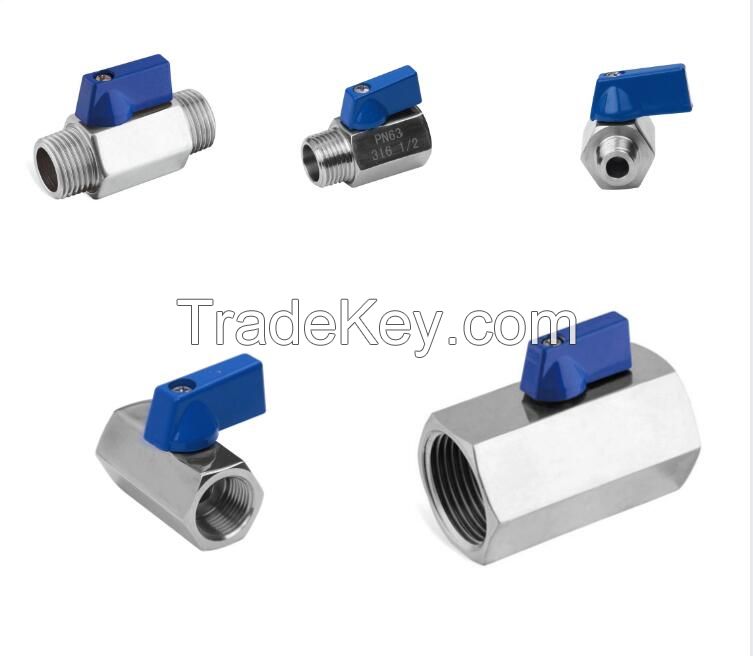 Factory Price  3/8'' NPT Thread Male to male stainless steel  Mini Ball Valve for water  oil and gas