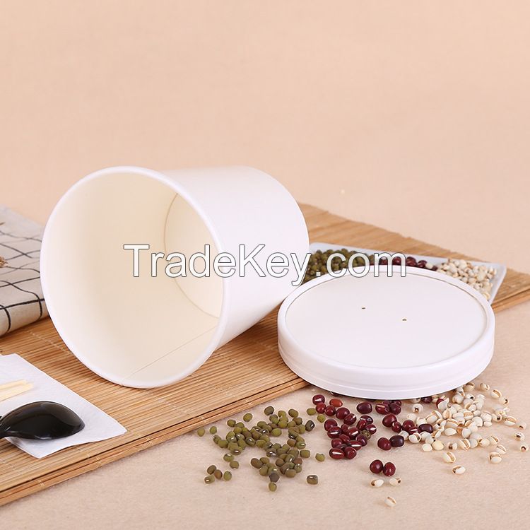 Biodegradable Eco friendly food grade leakproof frozen yogurt kraft paper bowl