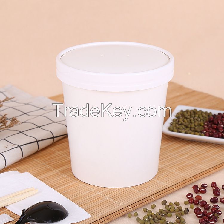 Biodegradable Eco friendly food grade leakproof frozen yogurt kraft paper bowl
